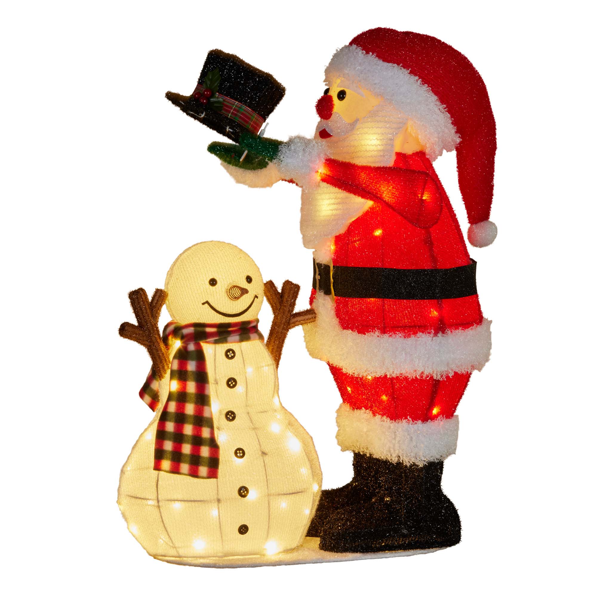 Santa Snowman Christmas Display With Animation Lights 71cmHigh 