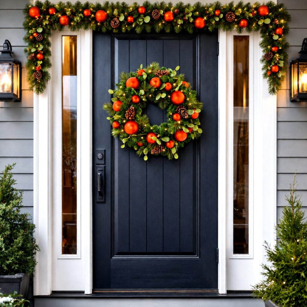 Christmas Wreath with Lights & Decorations, Gold Collection, 76cm - Big ...